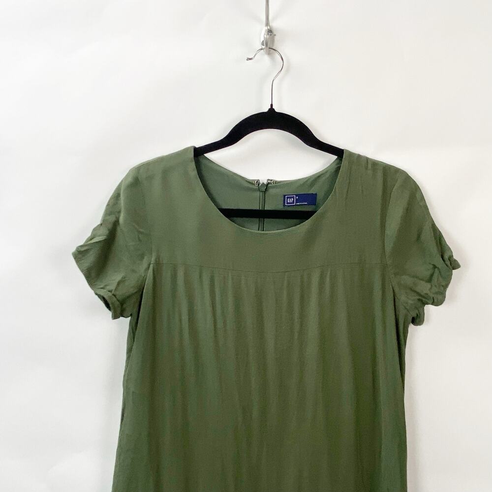 Gap Small Womens Army Green Drop Waist Casual Shift Dress - Picture 2 of 7
